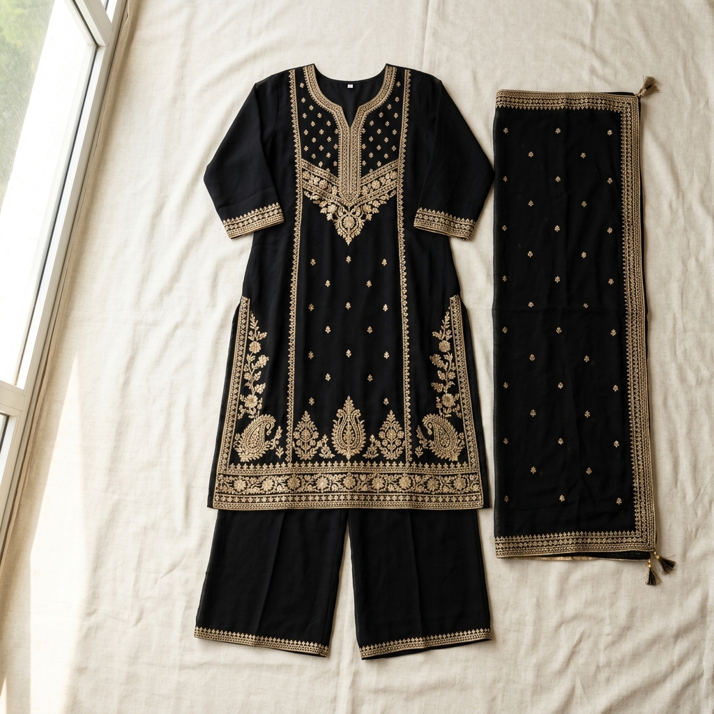 Heavy Embroidered Georgette Suit